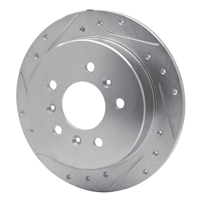 Buick Allure Brake Rotor (1) - Rear Left - R1 Concepts - Drilled & Slotted - Silver - `06-`10